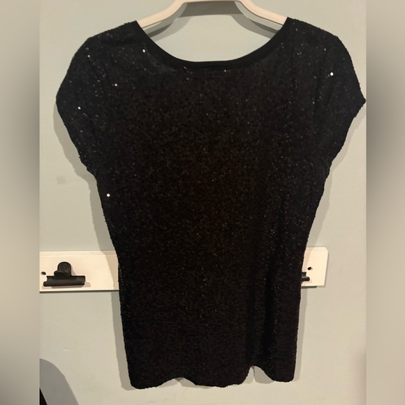 Women's Holiday Sequence Short Sleeve Top - INC International Concepts -Size M - Picture 10 of 11